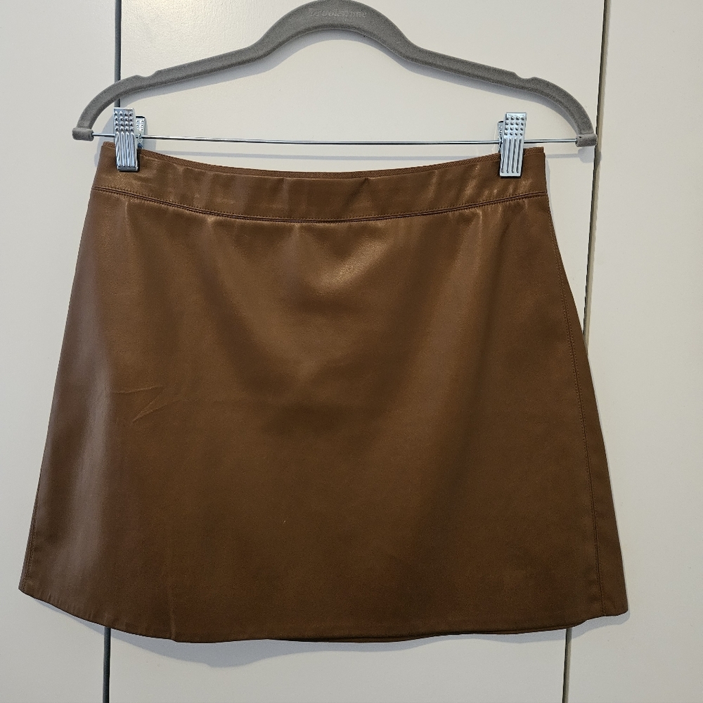 Sanctuary Faux Leather Brown Mini Skirt